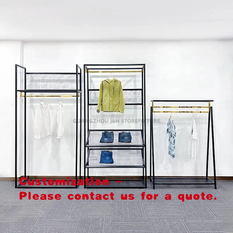 

custom.Gym Sport Store Metal Black Clothes Display Rack Retail Heavy Duty Clothing Display Stand Boutique Shop Furniture