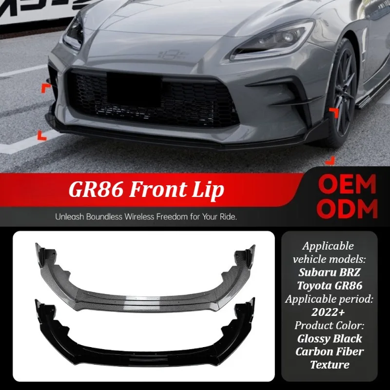

For Subaru BRZ Toyota GR86 2022+ Front Lip Splitter Bumper Spoiler Body Kit Custom Fit Exterior Styling Modification Upgrade