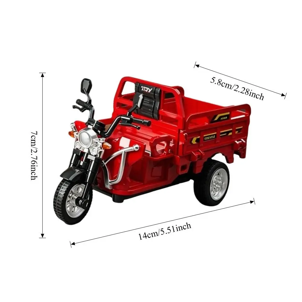 Boys Gift Plastic Simulation Tricycle Openable Seat Steerable Front Pull Back Truck Inertia Driving Diecast Courier Truck
