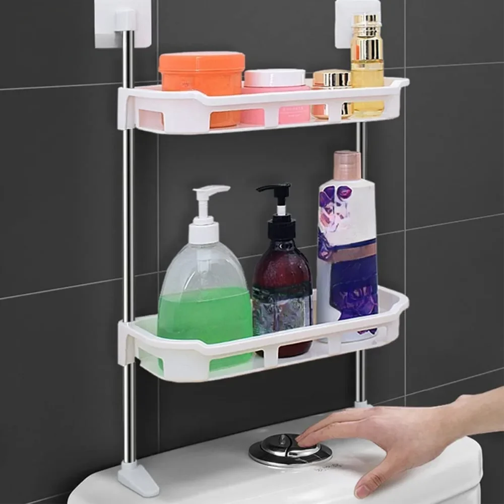 Toilet Rack No Drilling Shelf Above The Toilet Tank Bathroom Kitchen Storage Rack Shampoo Storage Holder Bathroom Accessories