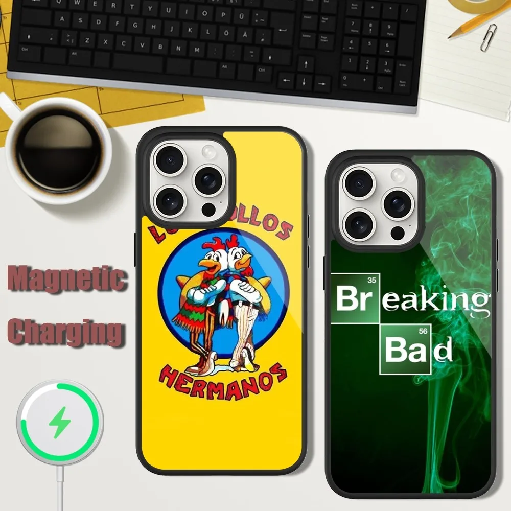 

Movie TV Series Breaking Bad Phone Case For iPhone 13 15 11 12 14 Plus Pro Max Glass Charging Magsafe Magnetic Cover