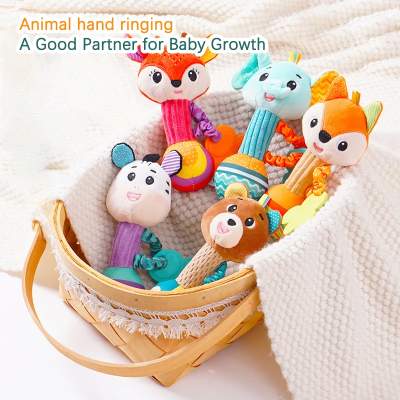 Dental Gum Hand Grip Plush Doll Can Bite Cartoon Cute Practice Grasping Parent Child Interactive Puzzle and Soothing Toy