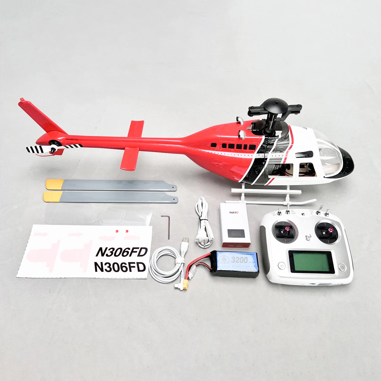 ROBAN 450 Size Bell 206 Unmanned Helicopter RTF - Ready to Fly Scale Drone with GPS Auto Return & LED Lights