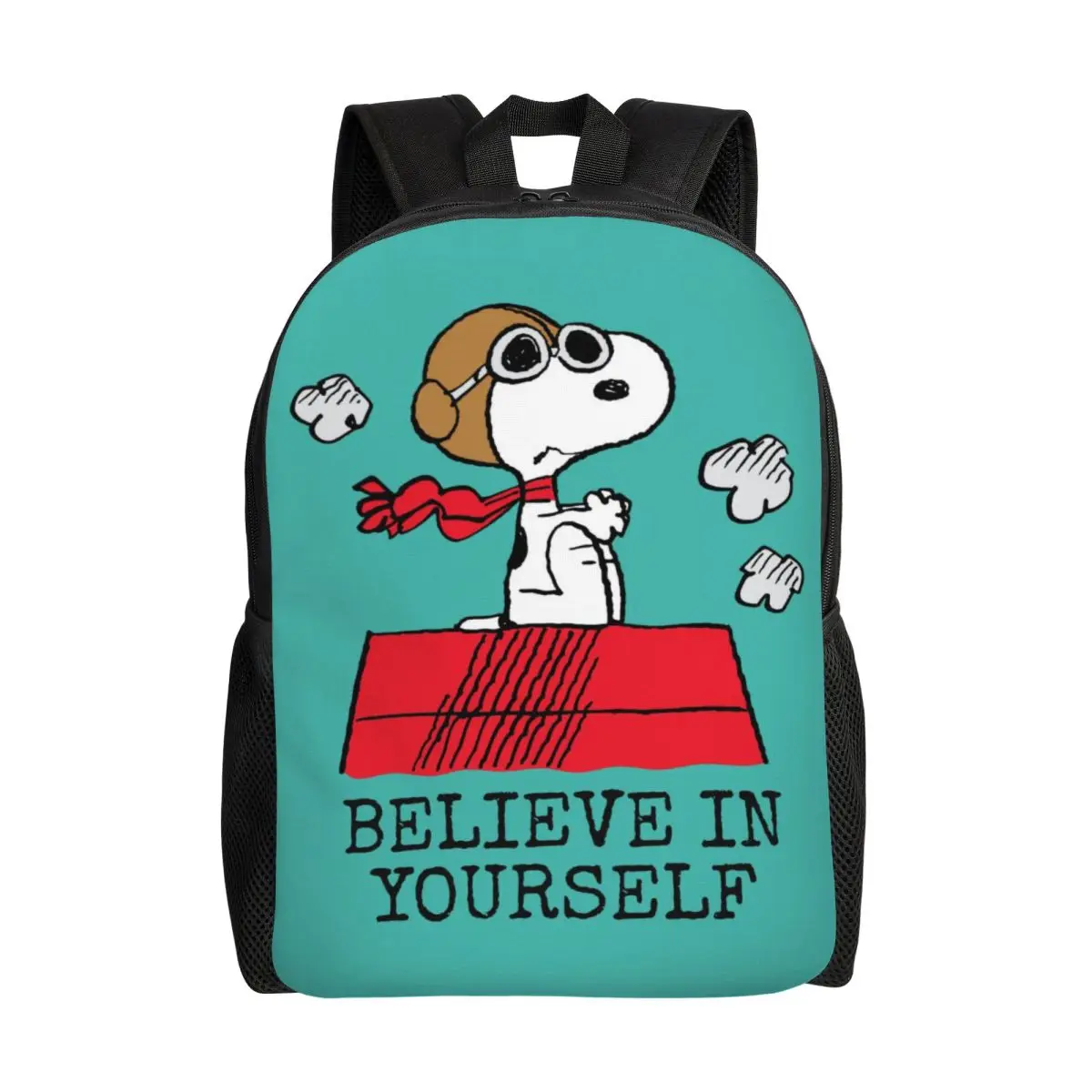

Custom S-Snoopys The Flying Ace Travel Backpack Women Men School Laptop Bookbag Dog College Student Daypack Bags