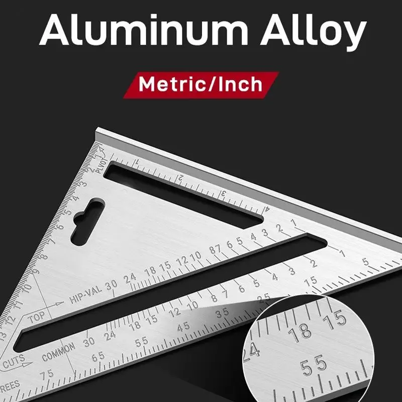 Trójkątny kwadratowy system narzędzie pomiarowe kwadratowa linijka kątomierz ze stopu aluminium do trójkwadratowego rysika stolarza