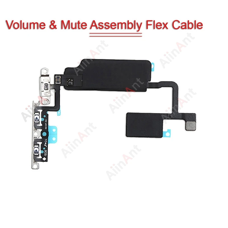 Video Sound Up Down Flash Light Power Volume Buttons Flex Cable For iPhone 11 Pro X Xs Max 14 15 Plus With Sticker