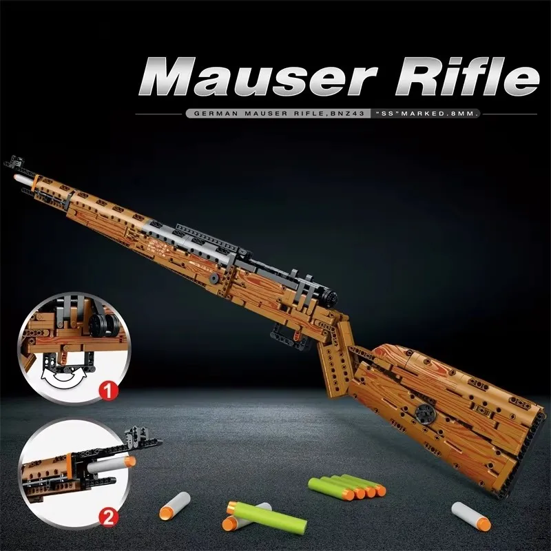 

Mauserr Creative Rifle MOC Karabiner Building Blocks Model Kit 951PCS Educational Toys Birthday Gifts for Boys Adults