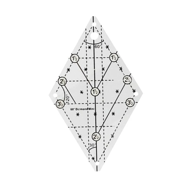Acrylic Patchwork Ruler 60 Degree Quilting Template Ruler Quilting Ruler