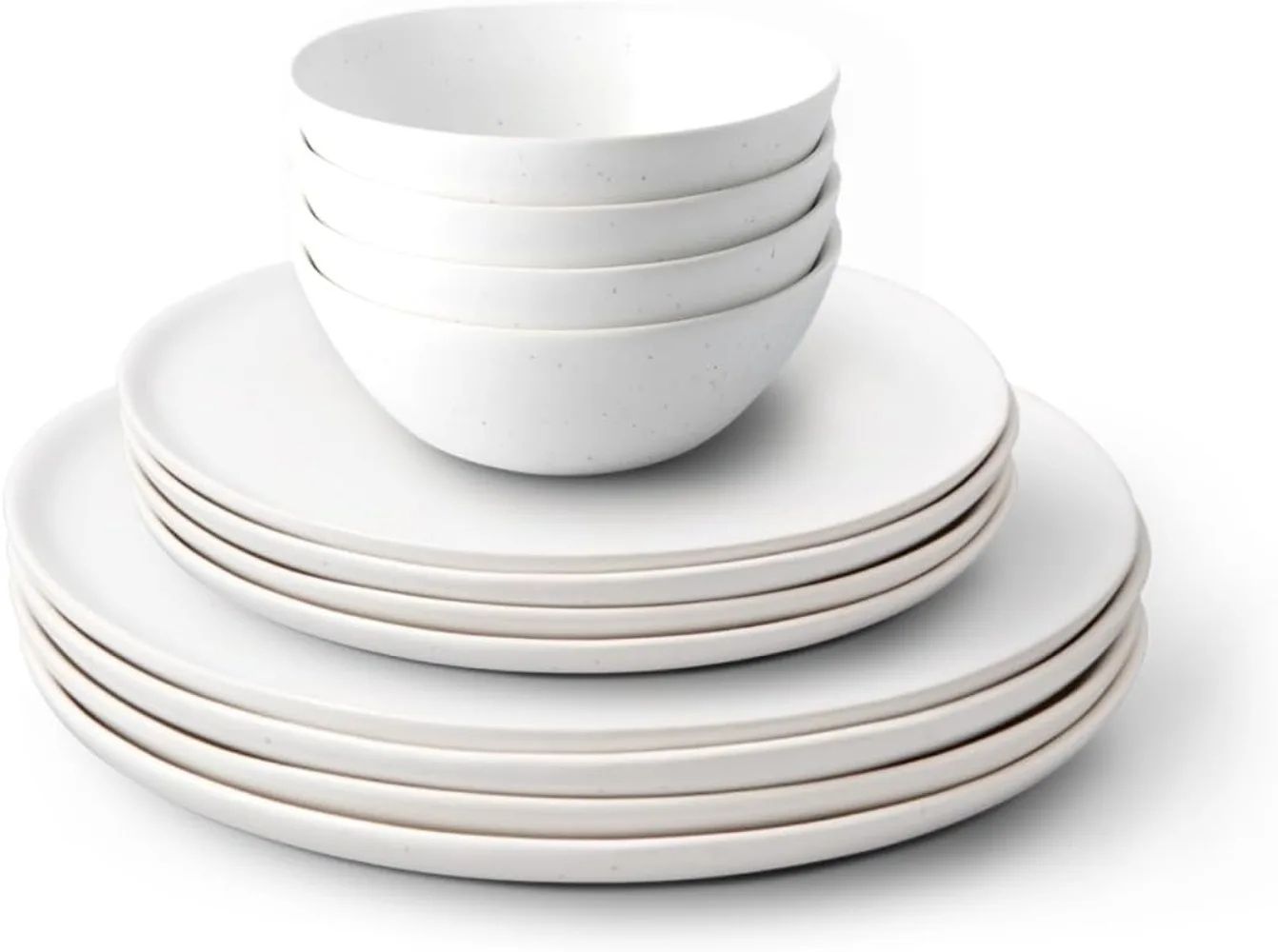 

Fable Dinnerware Set - Includes 4 Each of The Dinner Plates, The Salad Plates, and The Breakfast Bowls - Dishwasher Safe