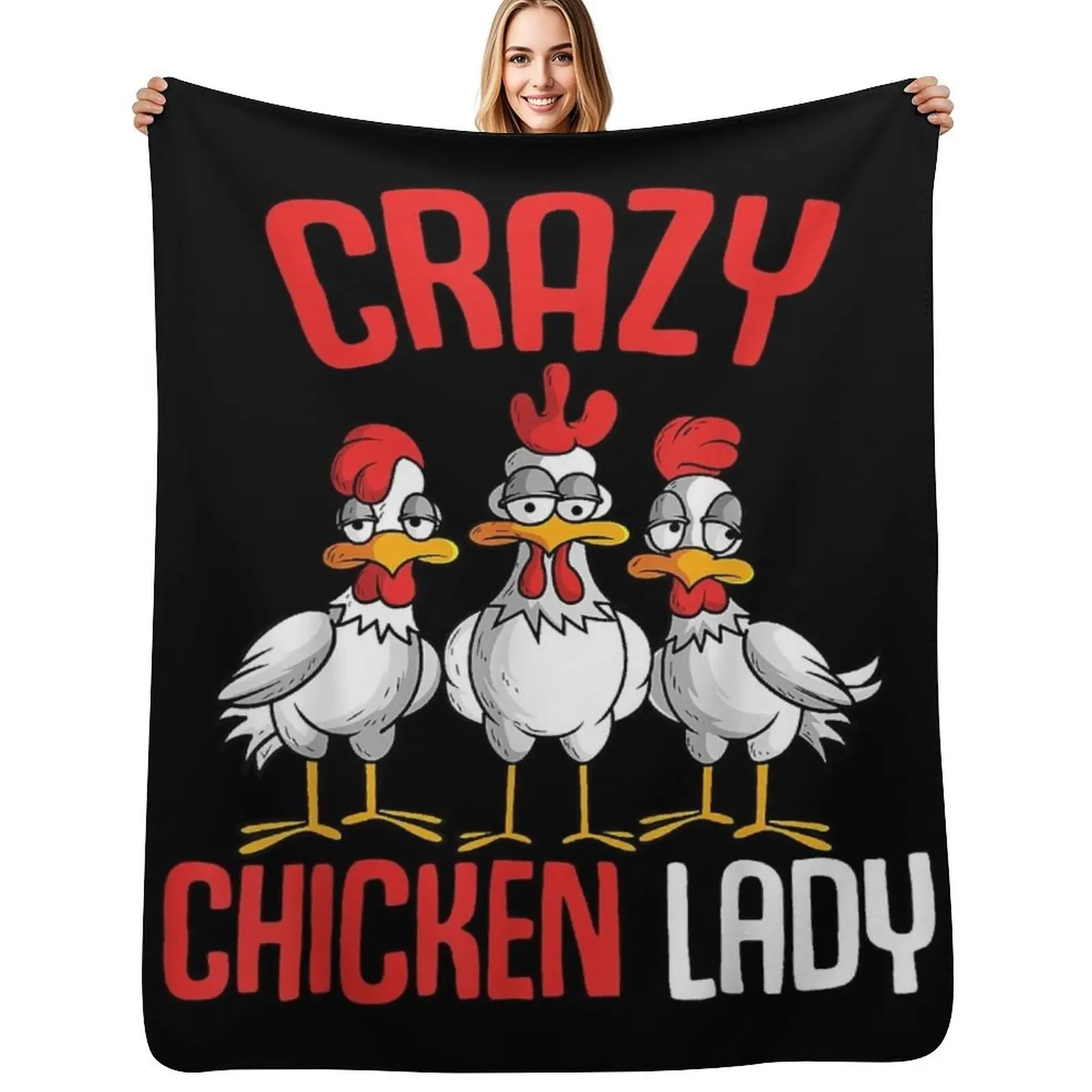 Crazy Chicken Lady Women Throw Blanket christmas decoration Comforter Tourist Luxury St Polar Sofa Quilt Blankets