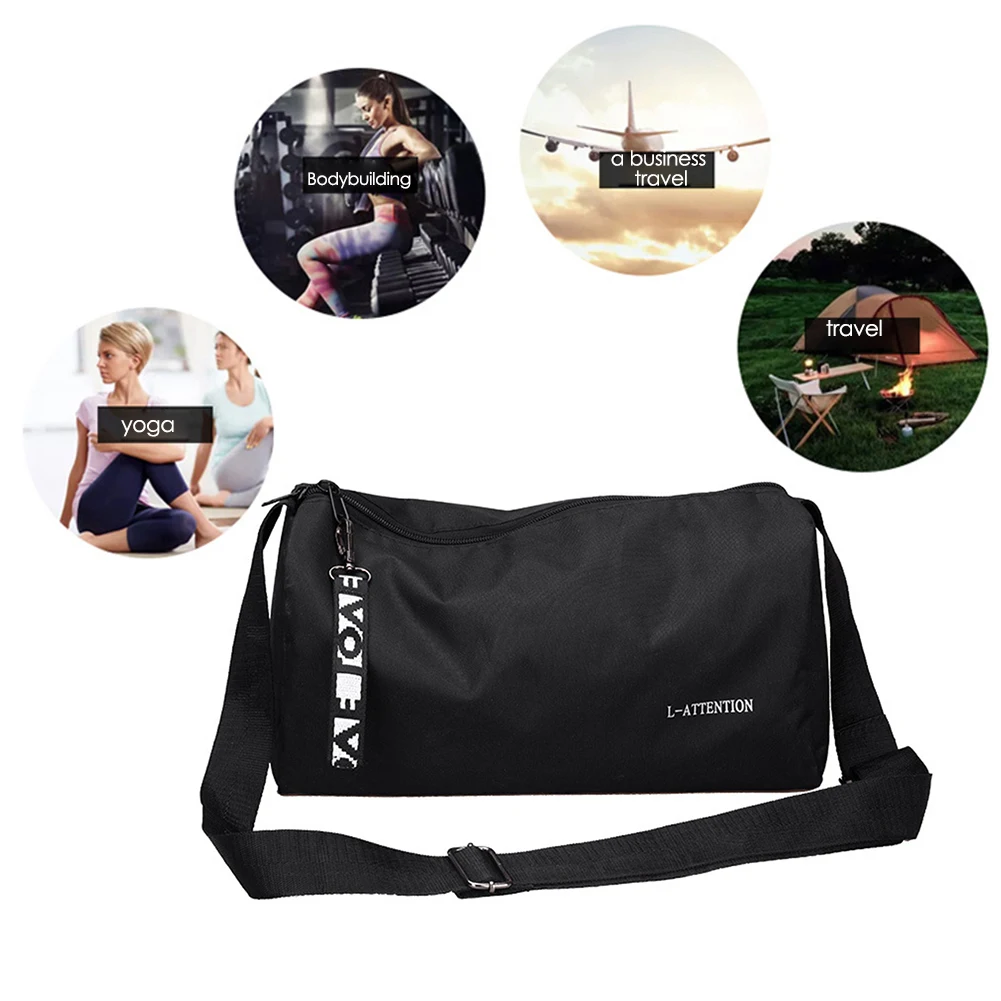 

Multifunctional Unisex Fitness Gym Bag Black Nylon Large Size Durable Sports and Travel Duffle Bag for Men and Women