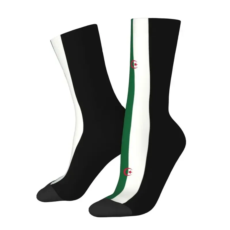 Y2K Algeria Stripe Flag Men'S Crew Unisex Fashion 3D Printing Algerian Patriotic Dress Socks