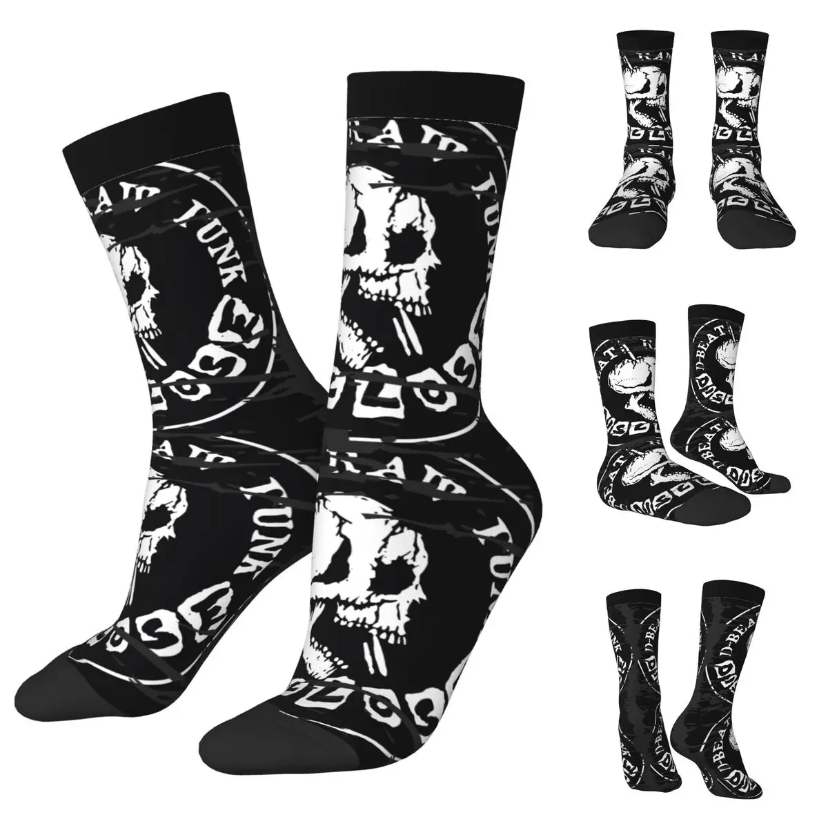 High elasticity polyester fiber 3D printing cosy Unisex Hiking Cthulhu Skull Interesting Four Seasons Socks