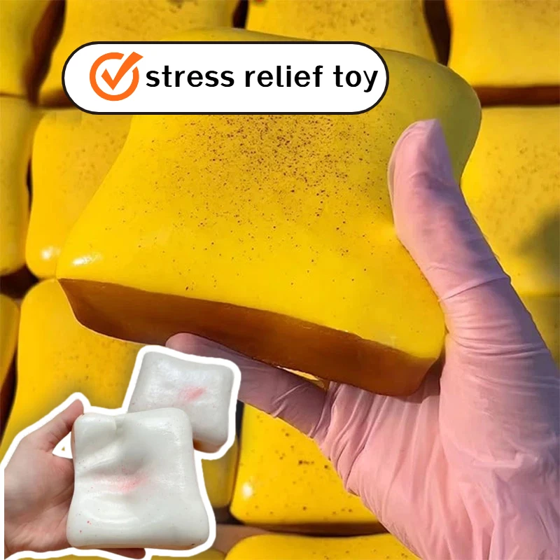 Quadratischer Toast-Stressball, Squishy Toast-Spielzeug, Quetsch- und Entspannungsspielzeug, langsam aufspringendes Spaß-Entspannungsspielzeug, Heimdekoration für Zimmer