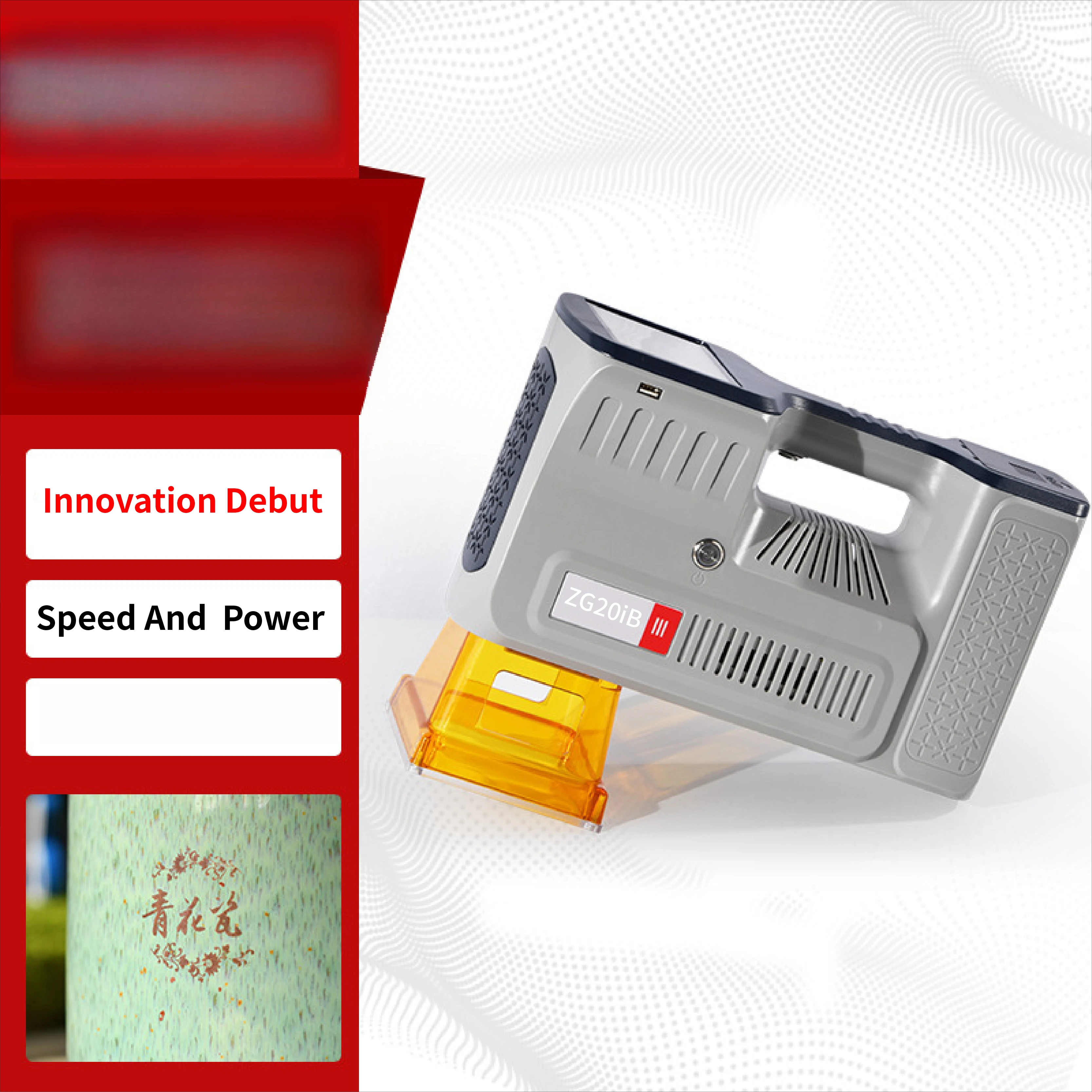 Portable Handheld Mini All-in-one Fiber Laser Marker For Metal Hard Plastic Rubber Tire Engraving