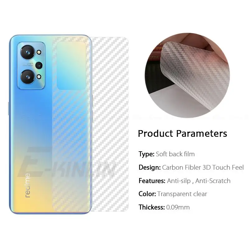 5pcs Carbon Fiber Back Cover Screen Protector For Realme GT3 GT GT2 Neo Pro Master 2T 3 2 3T 5 SE 5G Sticker Film Not Glass