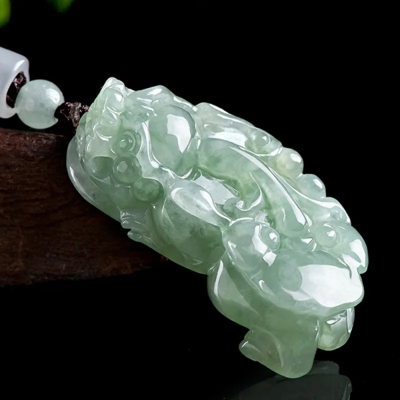 

Real Natural Grade A Jade Jadeite Men Women Lucky Bless Ruyi Pixiu Pendant