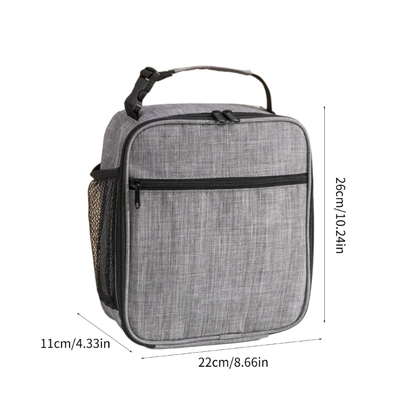 

Cooler Lunch Bag Leakproof Insulated Lunch Box Splashproof Hot Cold Freezer Bags Large Capacity Handbag Container 066C