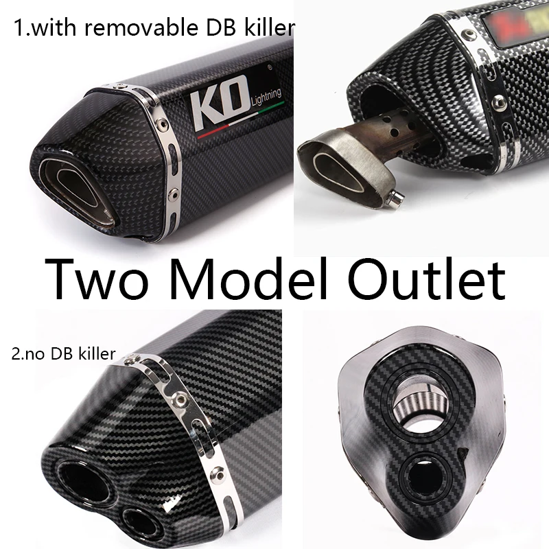 High Quality Motorcycle Exhaust System 51mm Muffler Silencer Tip With DB Killer Double Exit Middle Tube For Yamaha FZ6 FZ6N FZ6S