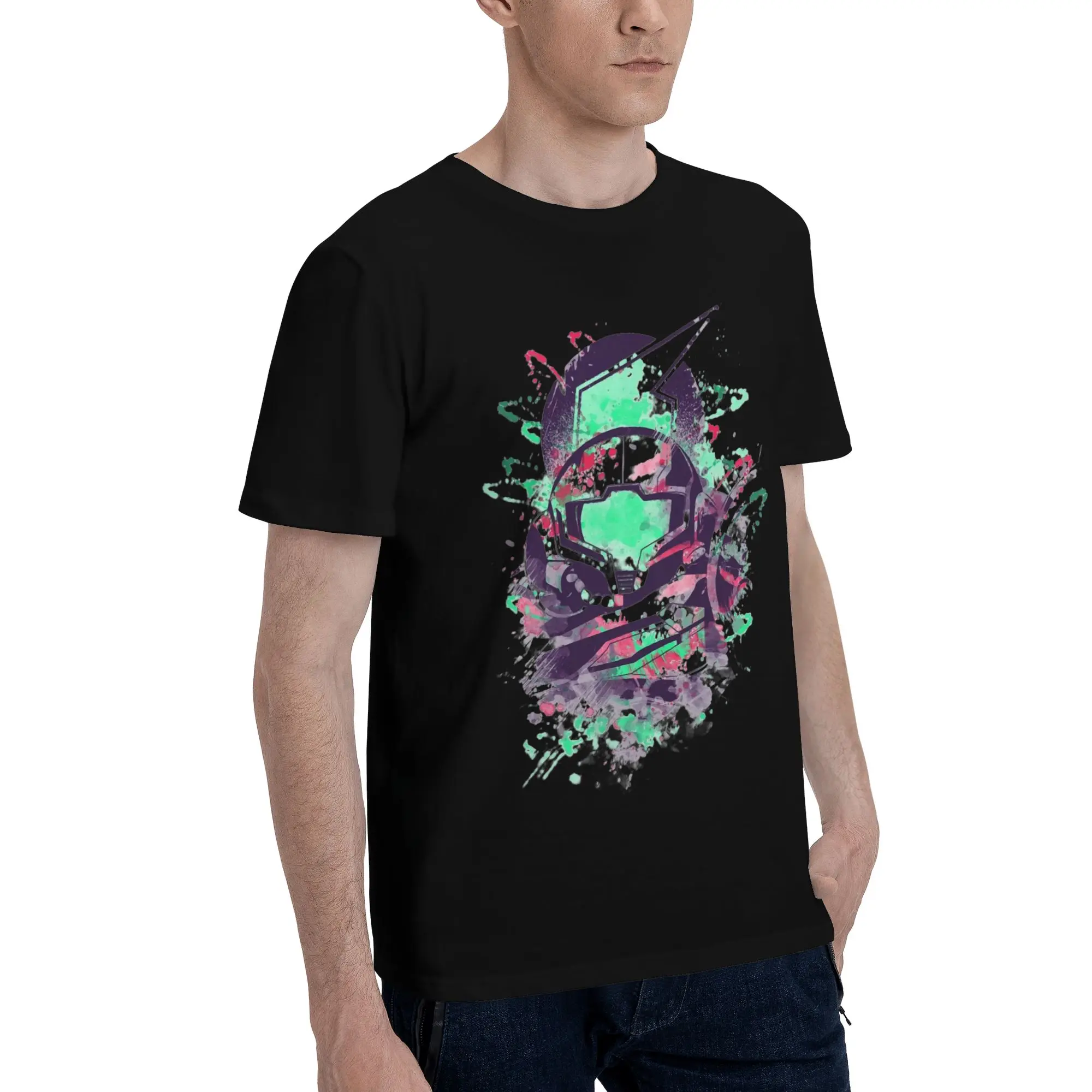 Watercolor Bounty Hunter Funny 100% Cotton T-Shirt METROID PRIME Tees Tops For Men view 2