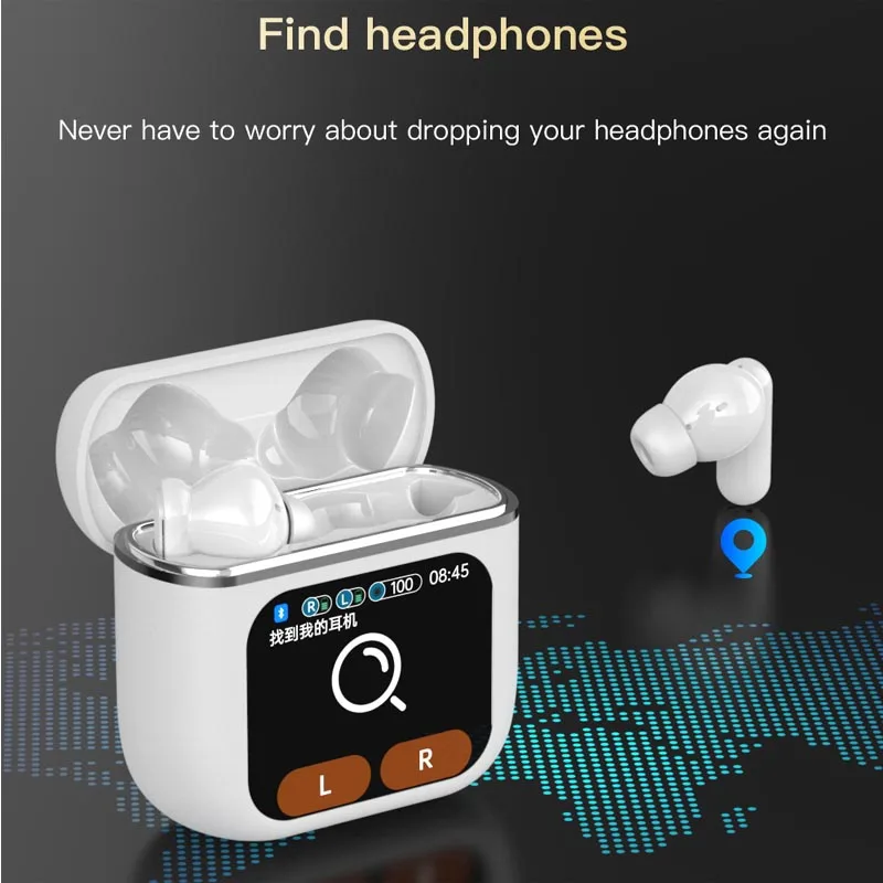 Bluetooth 5.4 Full Touch Screen Headphones Sports Earphone ANC Noise Cancelling Wireless In Ear ENC Earbuds with Microphone SE60