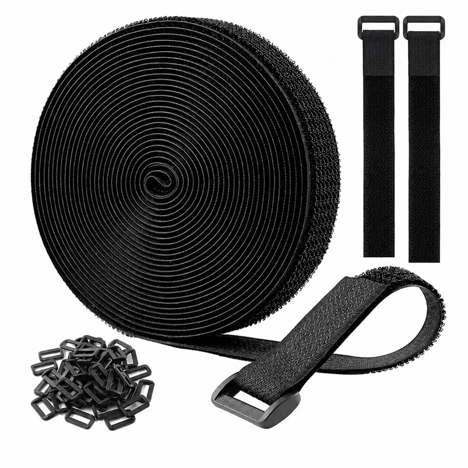 Reusable Cuttable Cable Tie Strap with Buckle for Versatile Fastening and Reducing Cable Clutter in Home Office