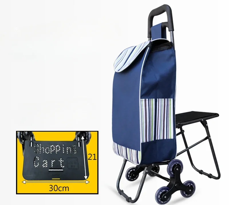 

Small pull, portable shopping cart, climbing stairs, hand-pulled cart, pull rod cart can be seated with seat