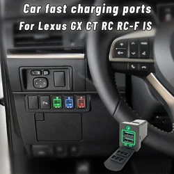 Fast Chargeing Socket Car usb charger Dual Ports Voltage Display for lexus ES 2013 2017 CT 2020 RC 2018 upgrade Accessories