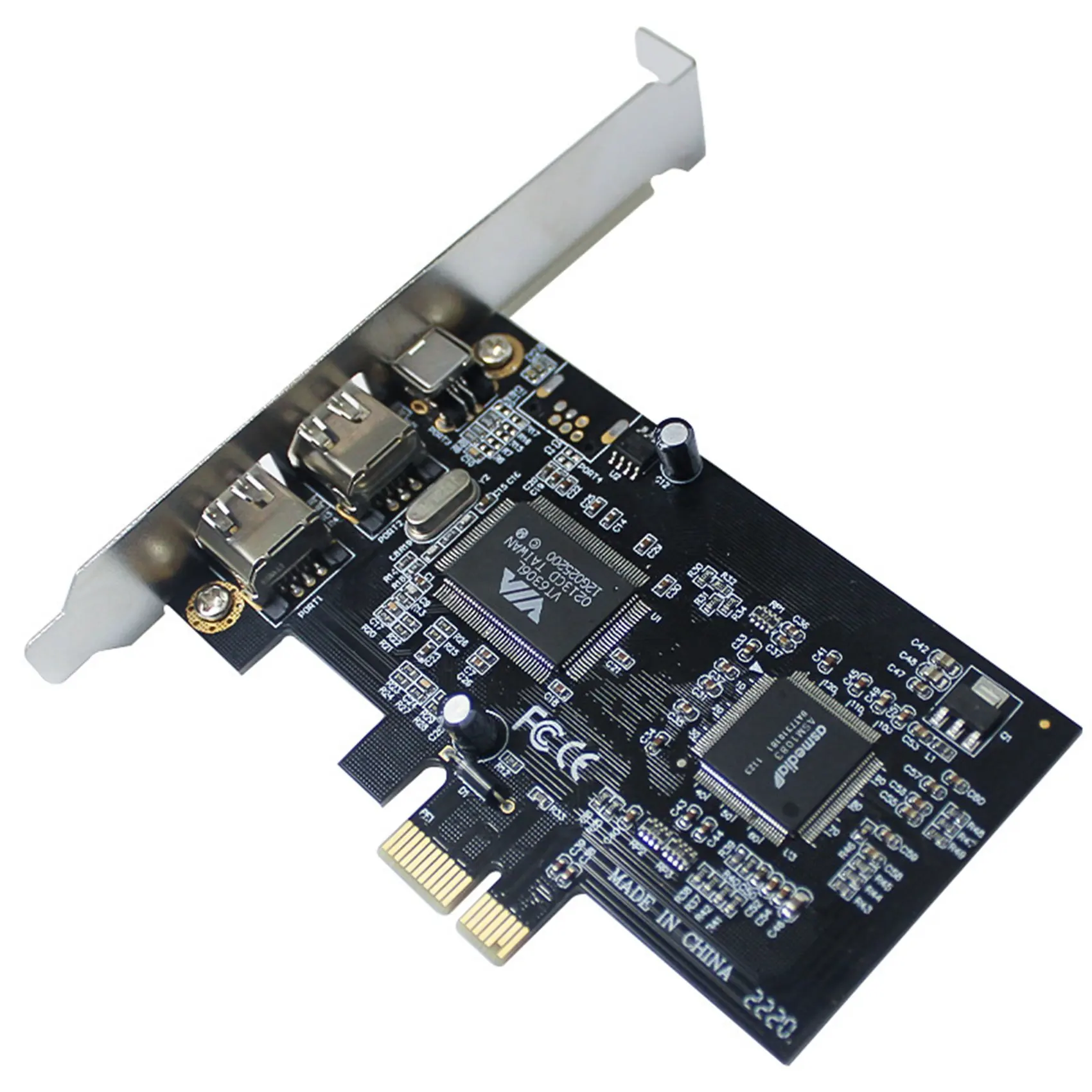 بطاقة Firewire فعالة من PCI-E إلى 1394، PCI-Ex1 إلى IEEE 1394 بطاقة Firewire ذات 3 منافذ، تدعم دقة 1440X1080، مع كابينة 0.8M 1394