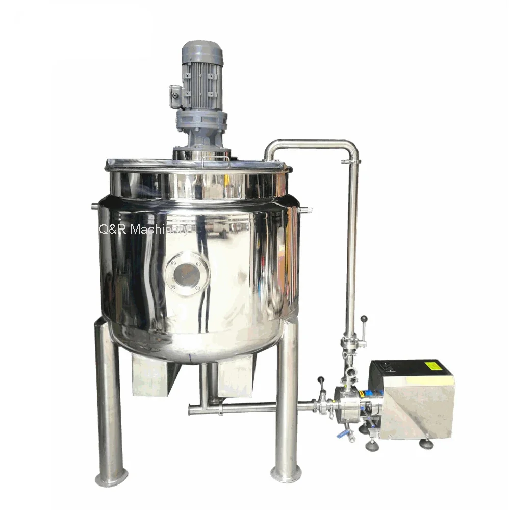 

liquid mixing tank cosmetic cream making machine emulsification equipment ultrasonic latex tank