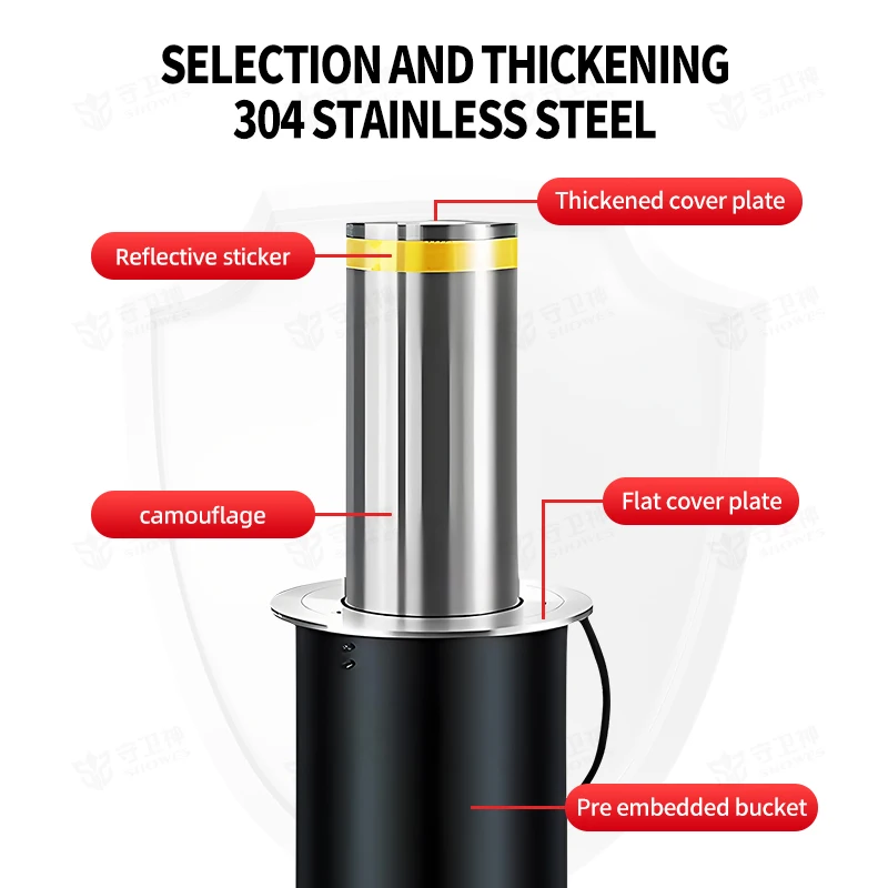 Automatic telescopic hydraulic mooring post 600mm car parking stainless steel driveway residential automatic