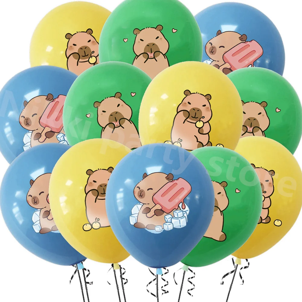 Balony Capybara Balon foliowy Cartoon Animal Happy Birthday Dekoracja Balon lateksowy Party Favors Party Supplies Gifts Toys