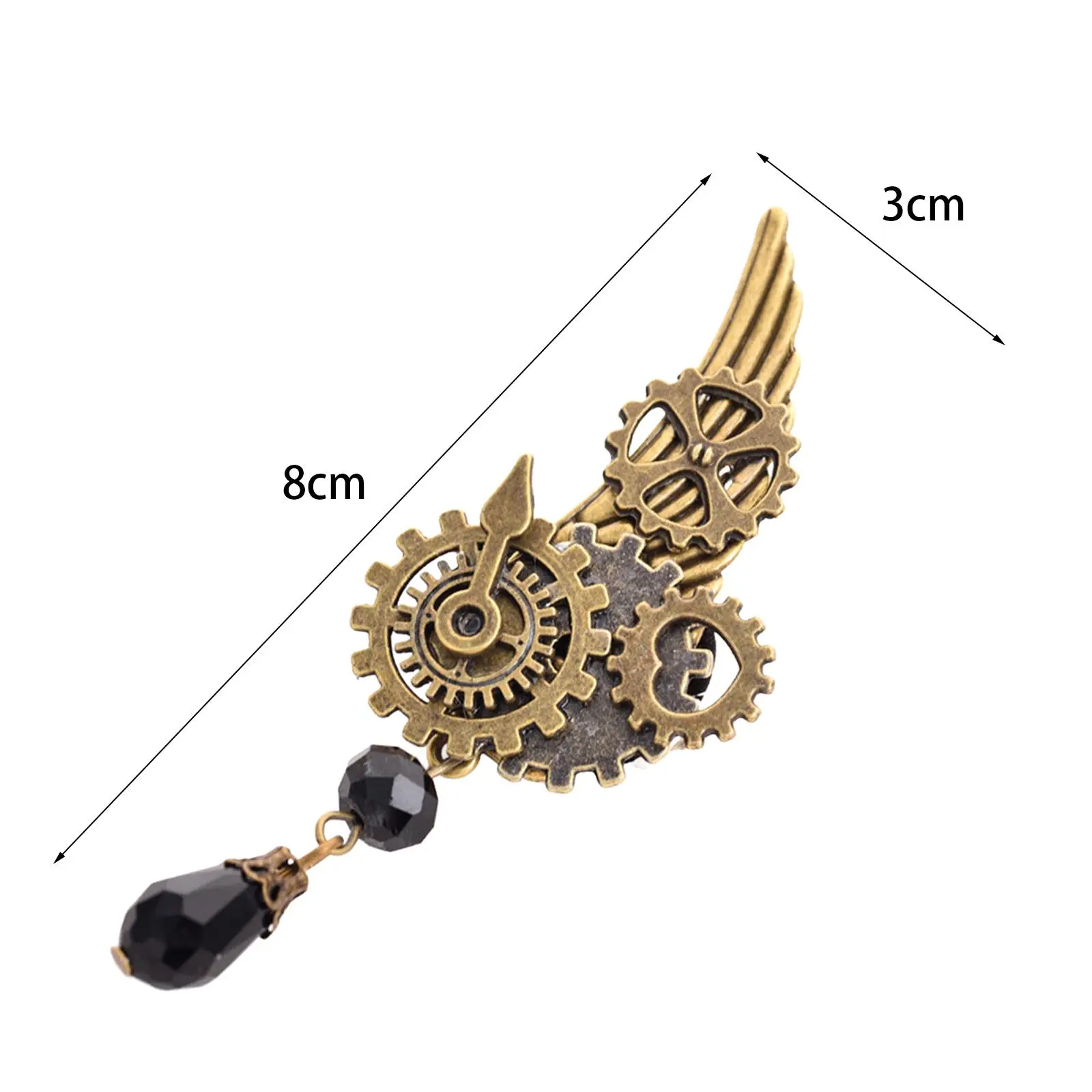 Steampunk Brooch Retro Style Jewelry Halloween Costume Gear Badge Breastpin Wing Brooch for Blouse Clothes Coat Tuxedo Shirts image 6