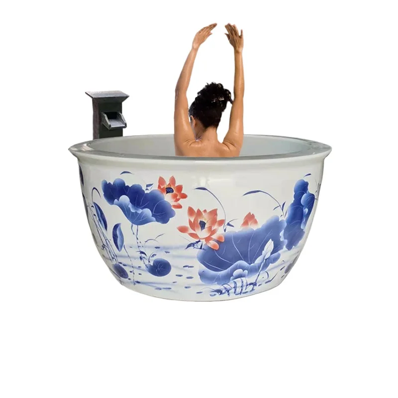 

L Утолщенный керамический бак для ванны увеличает на 1,2 метра, японская ванна в стиле ретро, приподнятая ванна.