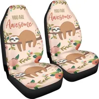 You Are Awesome Quote Sloth Print Universal Front Seat Cover Durable Bucket Seat Cover Set of 2 for Car SUV Sedan Wagon Van