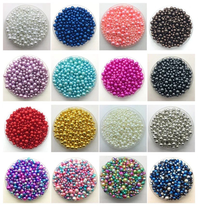 

Acrylic Round Pearl Spacer, Loose Beads, DIY Jewelry Making, Fashion and Accessories, Mix Size 4 ~ 10mm, 15g