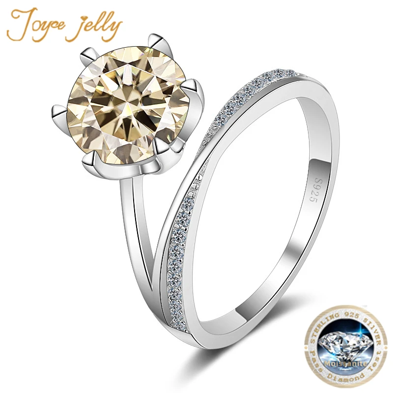 carat moissanite anel de casamento de diamante 925 joias de prata esterlina aneis de noivado garra 8h8a moda de luxo joycejelly3 01