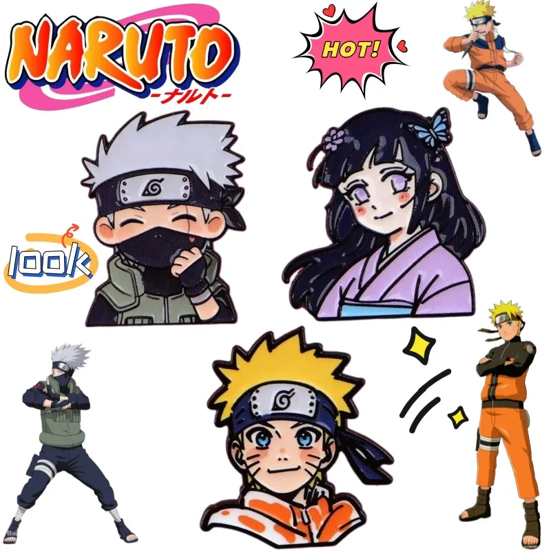 NARUTO Uzumaki Naruto Hatake Kakashi Creative Animation Peripheral Cartoon Metal Badge Secondary Decoration Brooch Holiday Gift