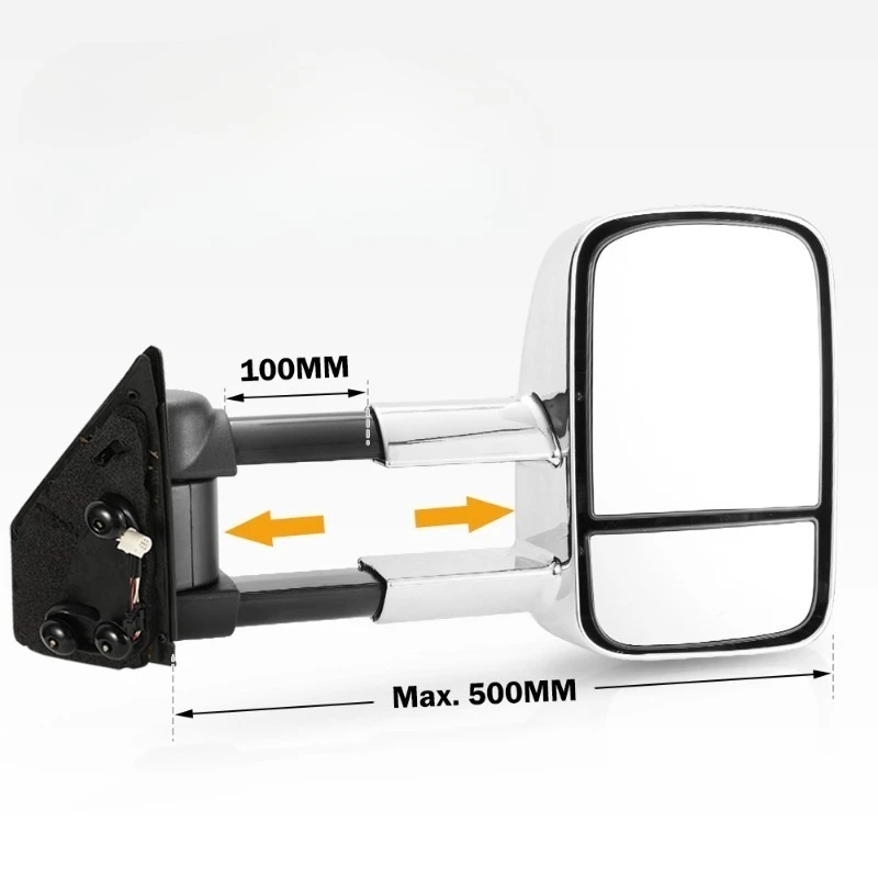 Suitable for 200 Series 07-11 Foldable Electroplated Rearview Mirror with Large Field of View