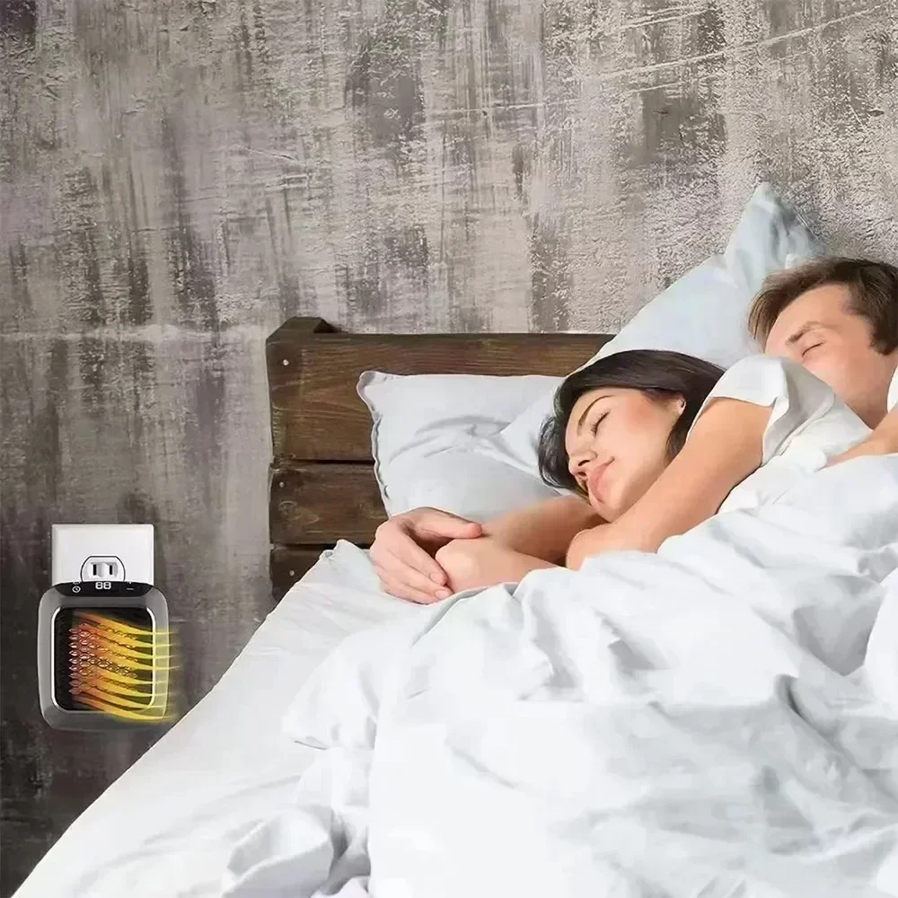 Mini aquecedor de 800 W, aquecedor de banheiro de aquecimento rápido de cerâmica PTC com controle remoto, aquecedor elétrico montado na parede para uso interno