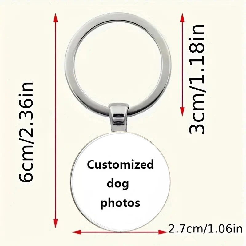 Individueller DIY-Hundefoto-Schlüsselanhänger „Ich liebe Hunde“ aus Glaskristall, Mini-Herz-Schlüsselanhänger, Autoschlüsselanhänger, Lieblingsgeschenk für Männer und Frauen, Souvenir – Detail 1