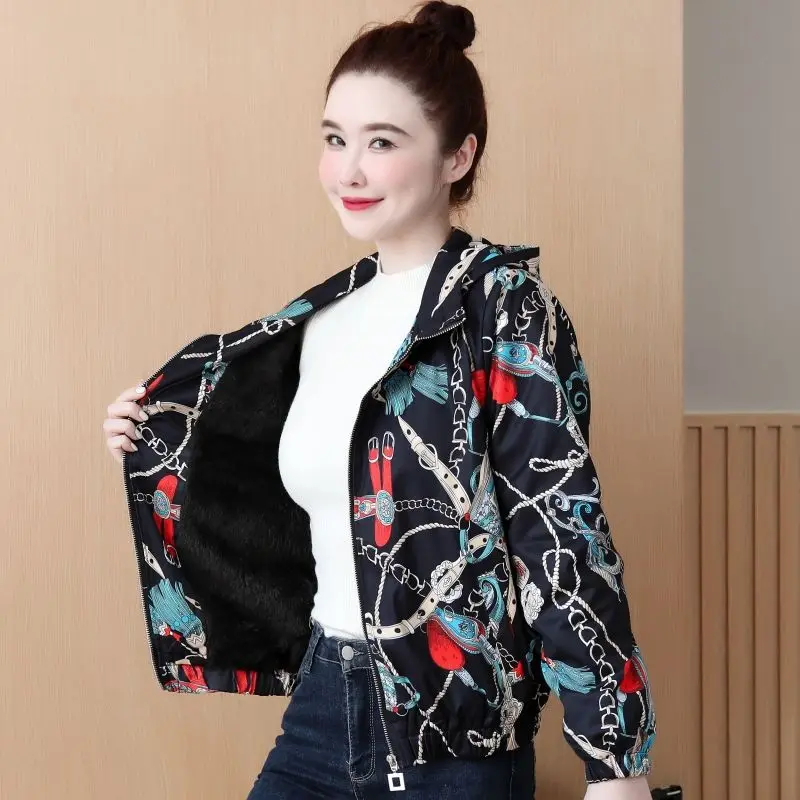 Baseball Aviator Coat Woman Winter Printing Loose Bomber Jacket for Women Great Youthful Korean Reviews Clothes High Quality