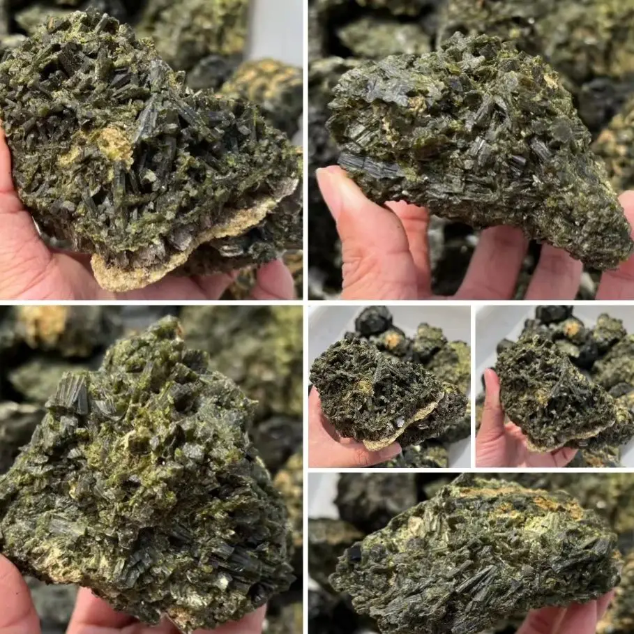 

1Pc Wholesale Natural High Qualit Green Tourmaline Raw Stone Mineral Specimen Gemstones Clusters Healing Rock Stones Room Decor