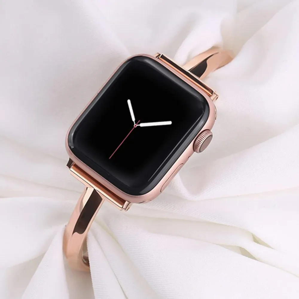 Simple Style Metal Strap for Apple Watch Band 45mm 46 44 49 42 41 38 40mm Women Chain Bracelet iWatch Series 12 11 10 9 8 7 6 5