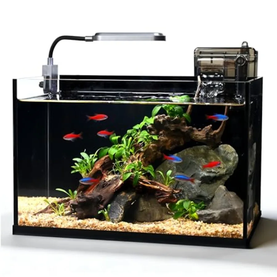 

Glass Fish Tank Kit2.8 Gallon Fish Tank Small Aquarium Ultra-Clear Nano Aquarium Betta Fish Tank Small Fish Tank Aquarium Start