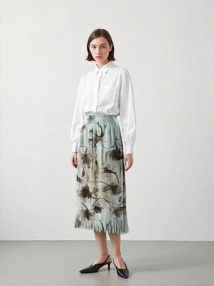 

Miyake Fold 2025 New Tassel Half Length Skirt for Women, Fashionable, Comfortable and Versatile, Pleats Medium To Long Style