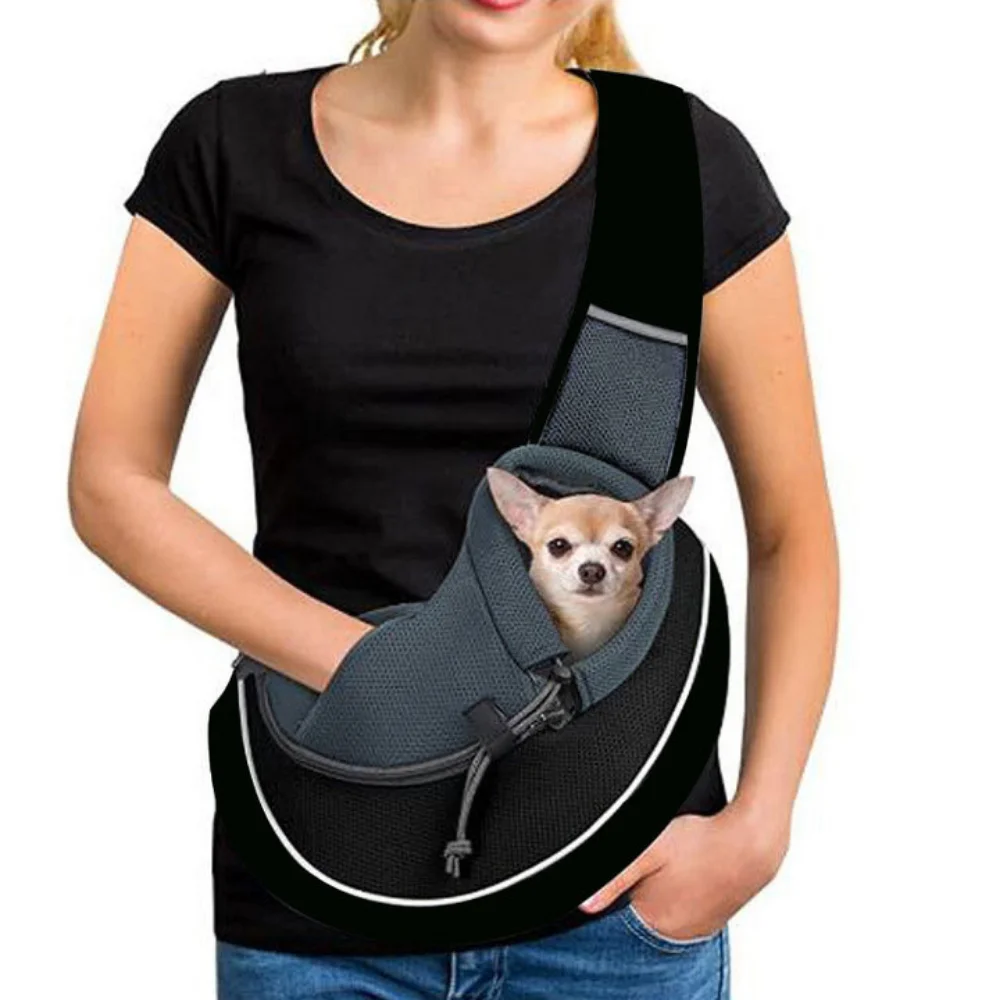 Pet Carrying Bag Sling Carrier Bag Portable Comfortable Breathable Hand Free Shoulder Crossbody Bag Outdoor Pet Cat Handbag