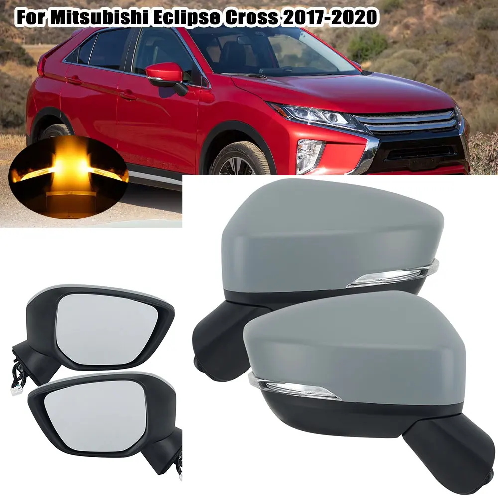 

side mirror assembly For Mitsubishi Eclipse Cross 2017 2018-2021 LED Rear view Turn Signal Light car accessories heated lens