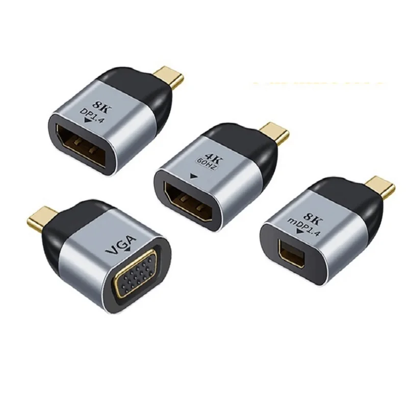 

USB Type C To HDMI-Compatible 4K 8K USB C To Mini DP/VGA/RJ45/HDMI Adapter Video 1000Mbps Lan Ethernet Converter For Macbook
