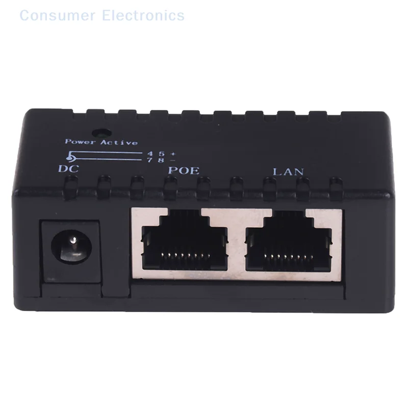 Passive POE injector for IP Camera VoIP Phone Netwrok AP device 12V - 48V Black 100Mbps module B model